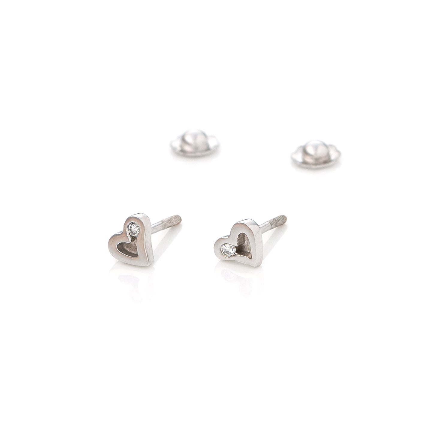 Baby Coeur Blanc Diamond Earrings