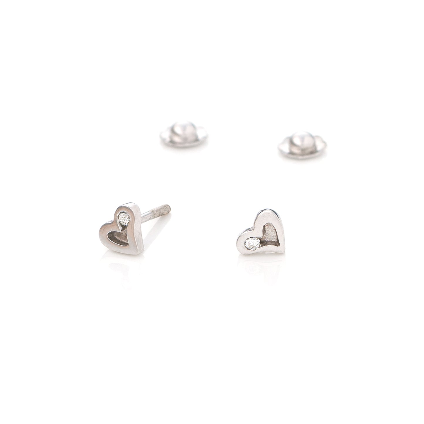 Baby Coeur Blanc Diamond Earrings