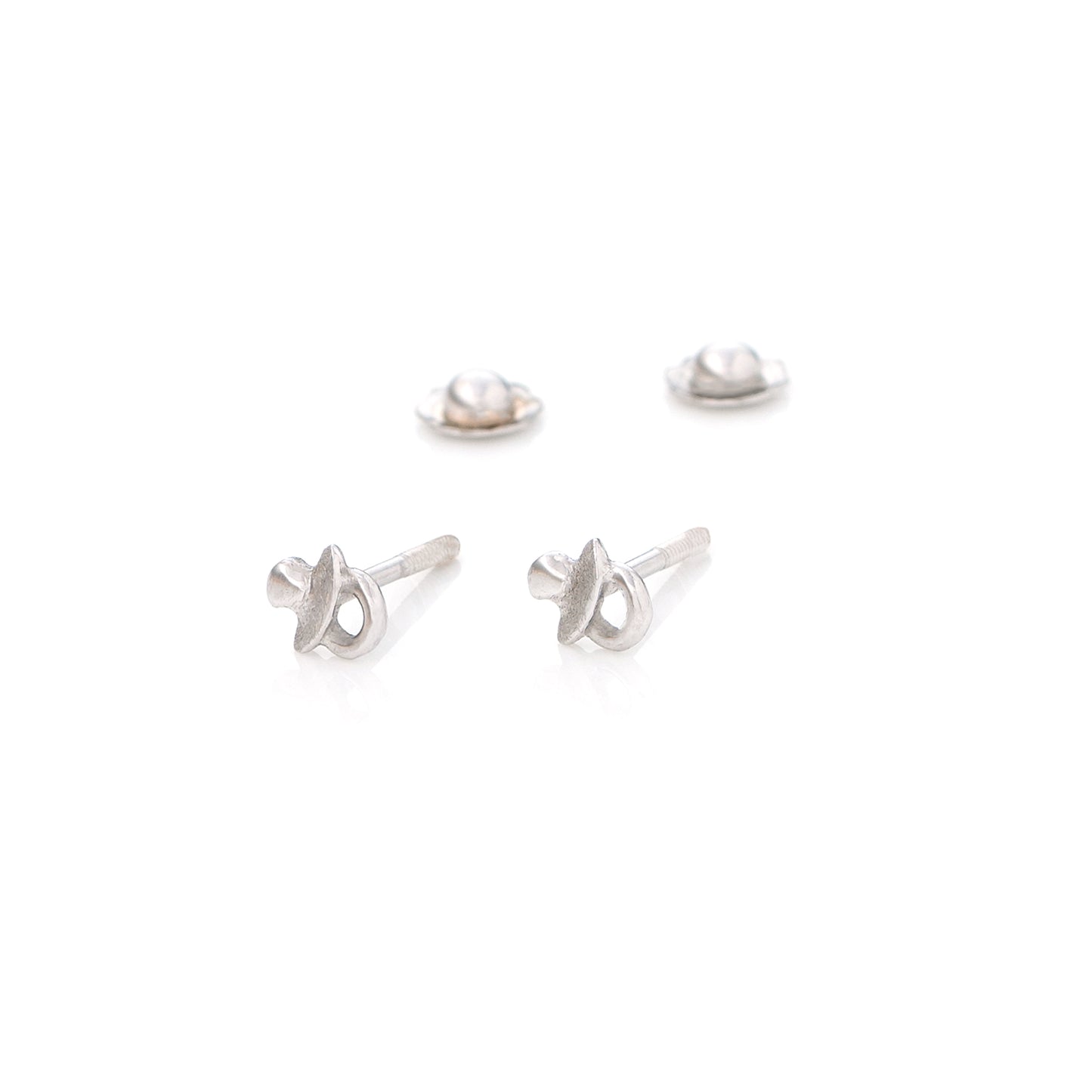 White Doudou Baby Earrings
