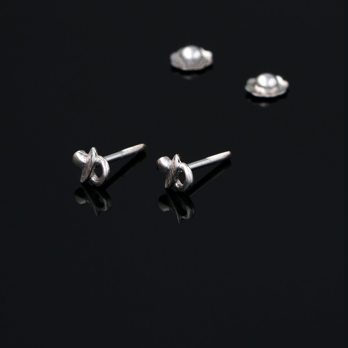 White Doudou Baby Earrings