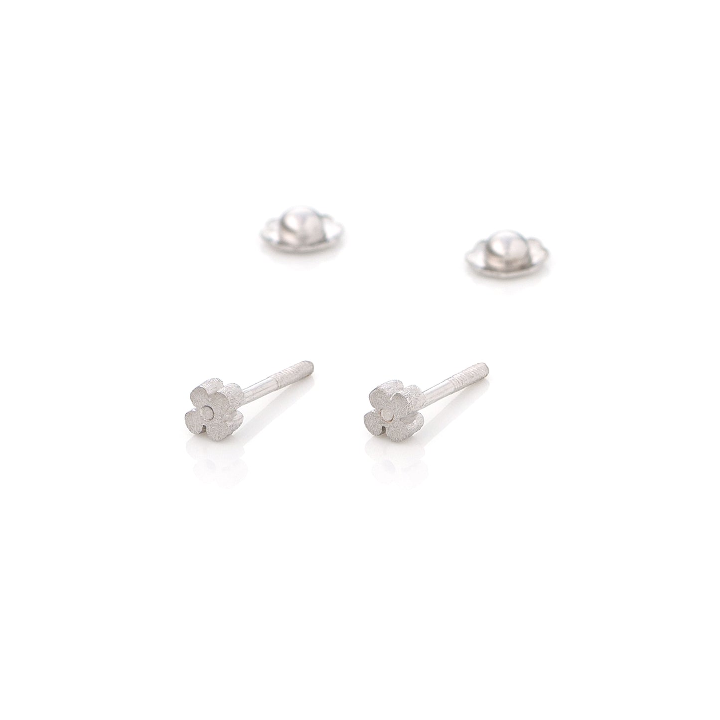 Pendientes de Bebé Fleur Blanc